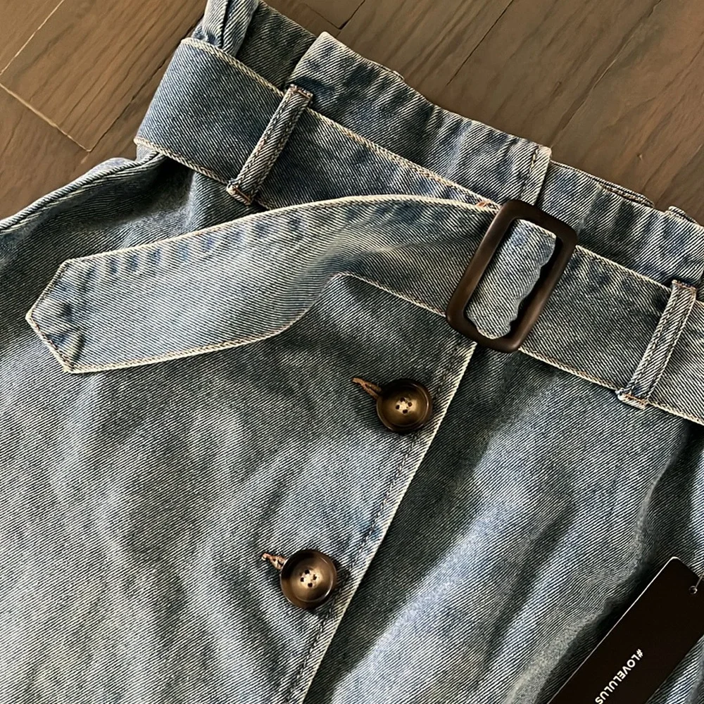 Lulu's Blue Denim Midi Skirt - Picture 6 of 7